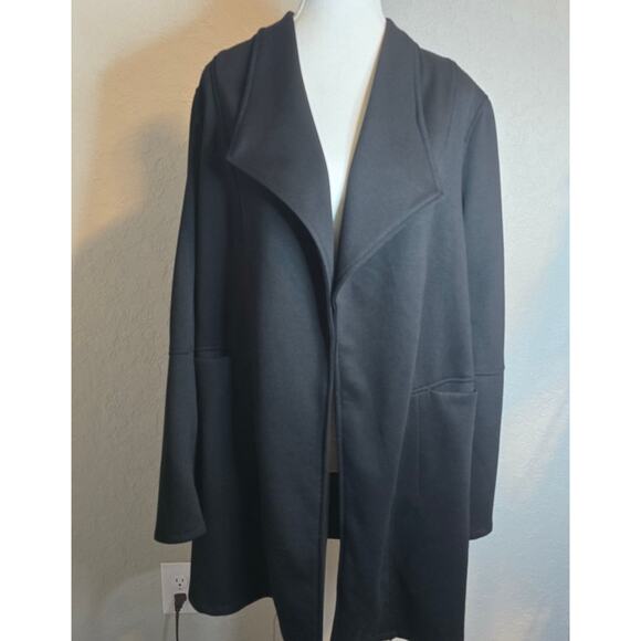 NWT Max Studio Womens Large Black Jacket Blazer Business Casual Suit Open Front - Picture 2 of 12